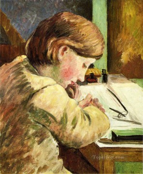 Pablo escribiendo Camille Pissarro Pinturas al óleo